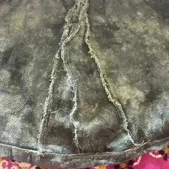 Tie Dye Keyhole Tunic Top Lagenlook Linen Blouse “Oh my Gauze” Grey Natural Boho - Picture 8 of 11